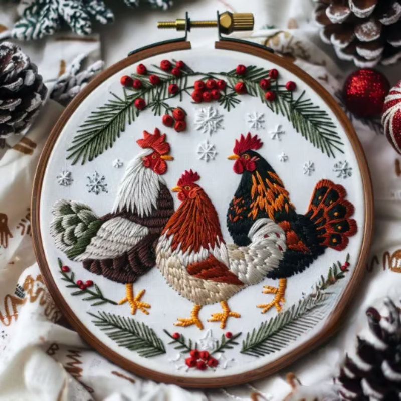 FestiveStitch™ – DIY Kerstborduurset voor Beginners met Winterse Sneeuwscènes