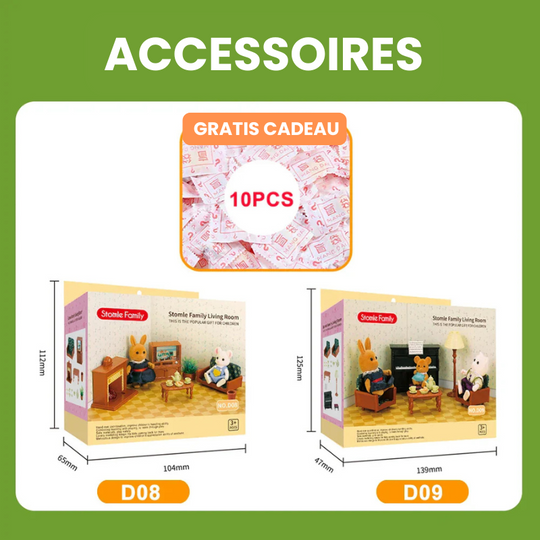 TinyVilla™ – 1:12 Poppenhuis Meubelpakket – Keuken & Dinette