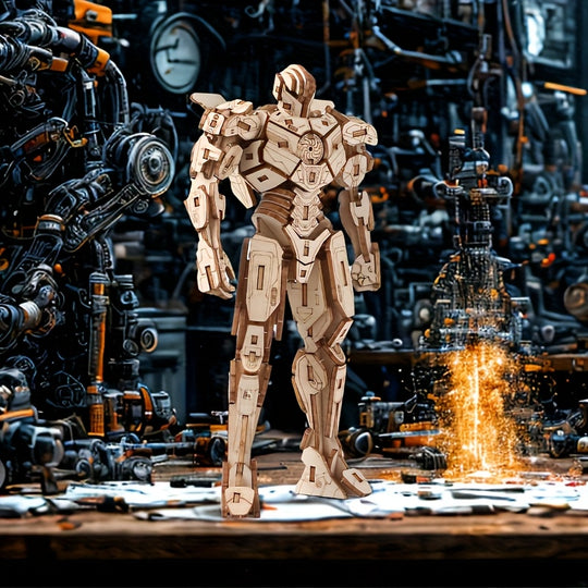 IronWood™ – 3D Houten Robot Puzzel