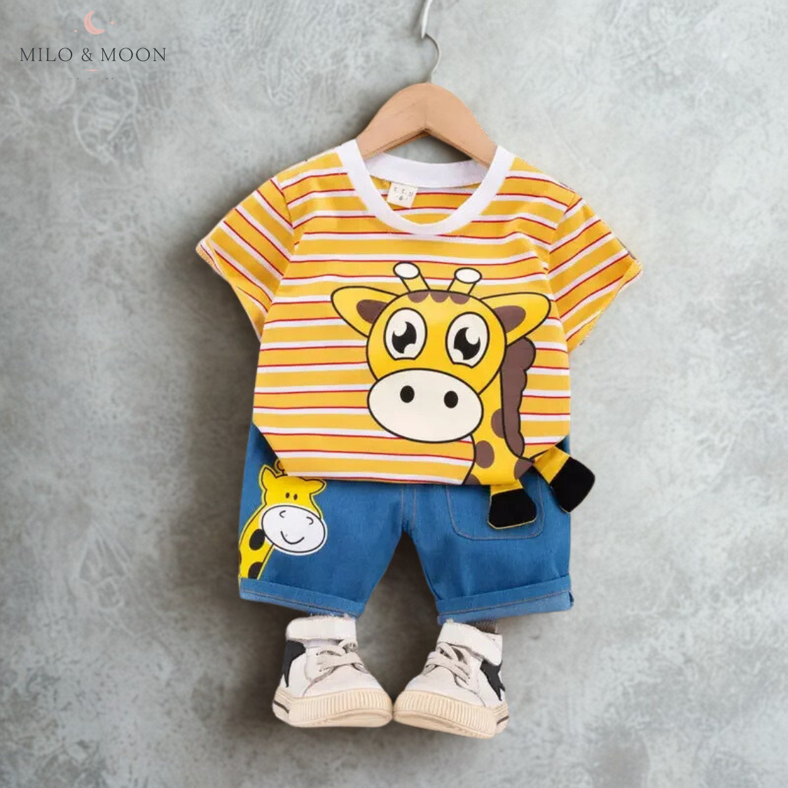 Giraffe Glimlach™ Set – T-shirt + Shortje voor Peuters