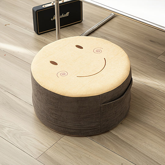 LiviPouf™ – Ronde Poef & Voetenbank met Vulling van Schuimvlokken