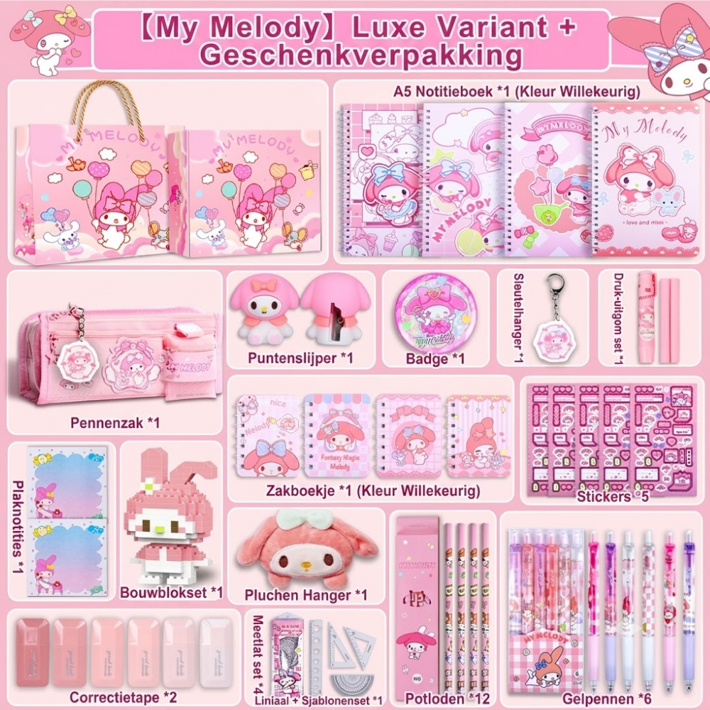 CuteStudy – Schoolspullen Cadeauset met Koffer