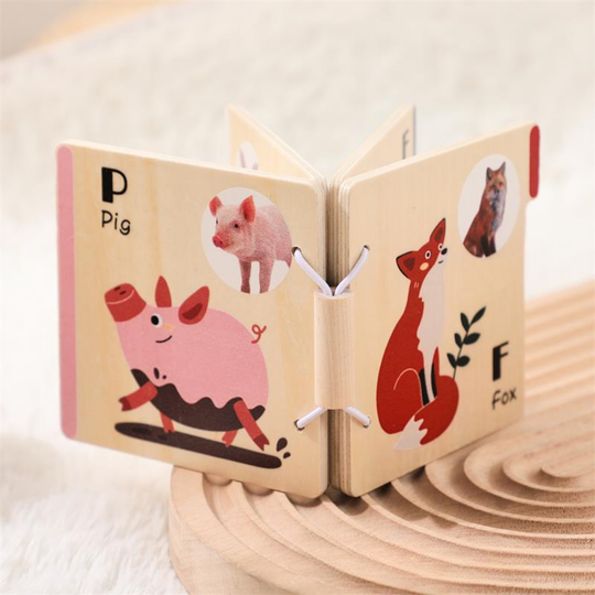 AnimalLearn – Houten Dieren Leerboek voor Peuters