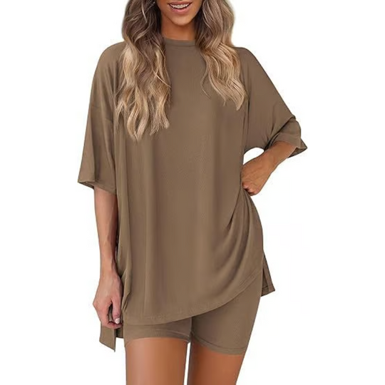 SummerEase™ – 2-delige Dames Set – Luchtige T-shirt & Stretch Shorts