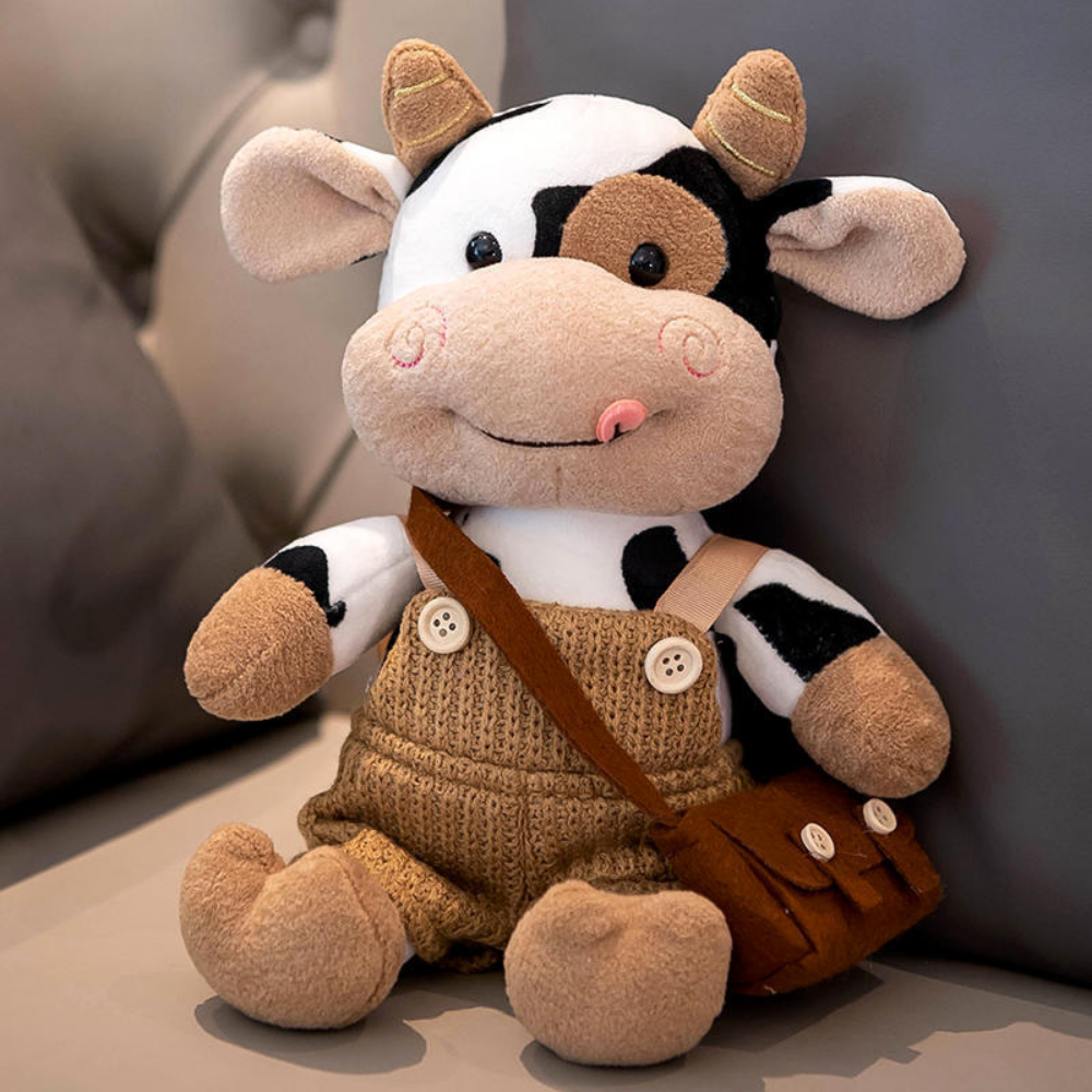 CowCuddle – Schattige Koe Knuffel met Trui & Tasje