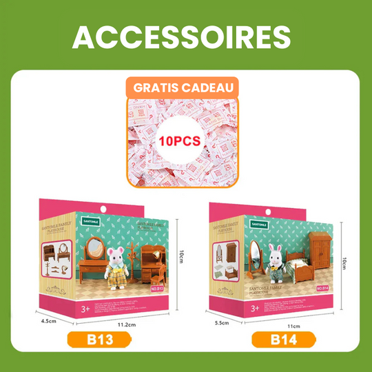 TinyVilla™ – 1:12 Poppenhuis Meubelpakket – Keuken & Dinette