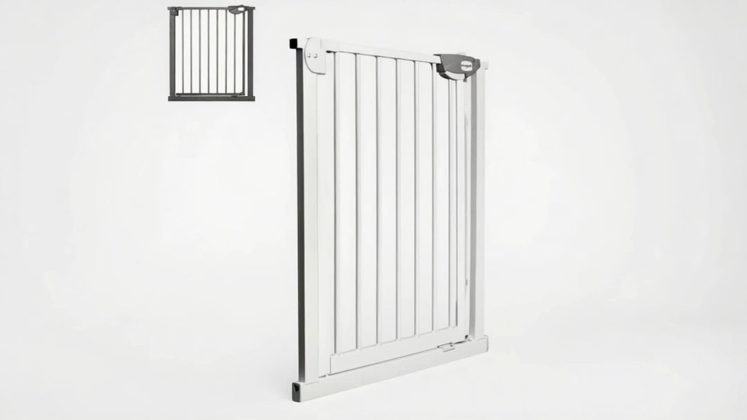 SafeStep™ – Automatisch Sluitend Traphekje – Uitschuifbaar & Boorvrij Veiligheidshek voor Kinderen