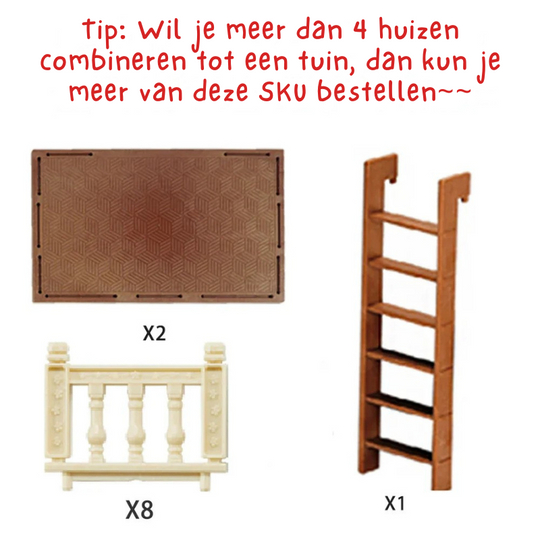 TinyVilla™ – 1:12 Poppenhuis Meubelpakket – Keuken & Dinette