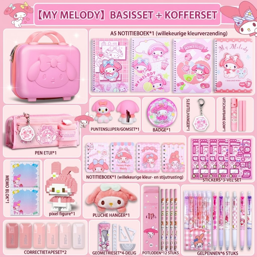 CuteStudy – Schoolspullen Cadeauset met Koffer