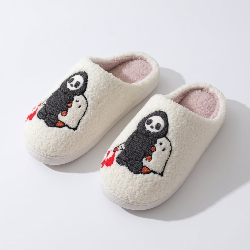 SpookStep – Pluizige Pantoffels met Halloweenmotieven