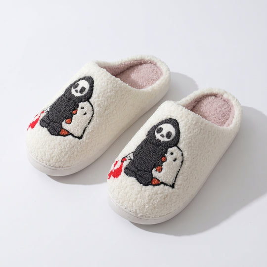 SpookStep – Pluizige Pantoffels met Halloweenmotieven