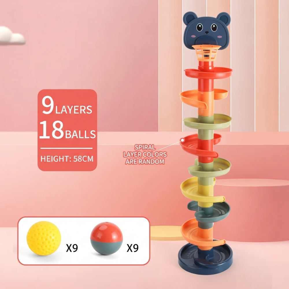 SpinTower – Stapelbare Ballenbaan voor Kinderen