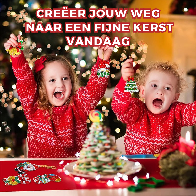 HolidayCharm™ – Kersteditie DIY Diamond Painting Sleutelhanger Set