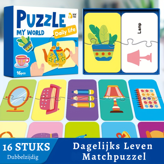 EduMatch™ – 16-delige Educatieve Legpuzzel voor Peuters & Kleuters