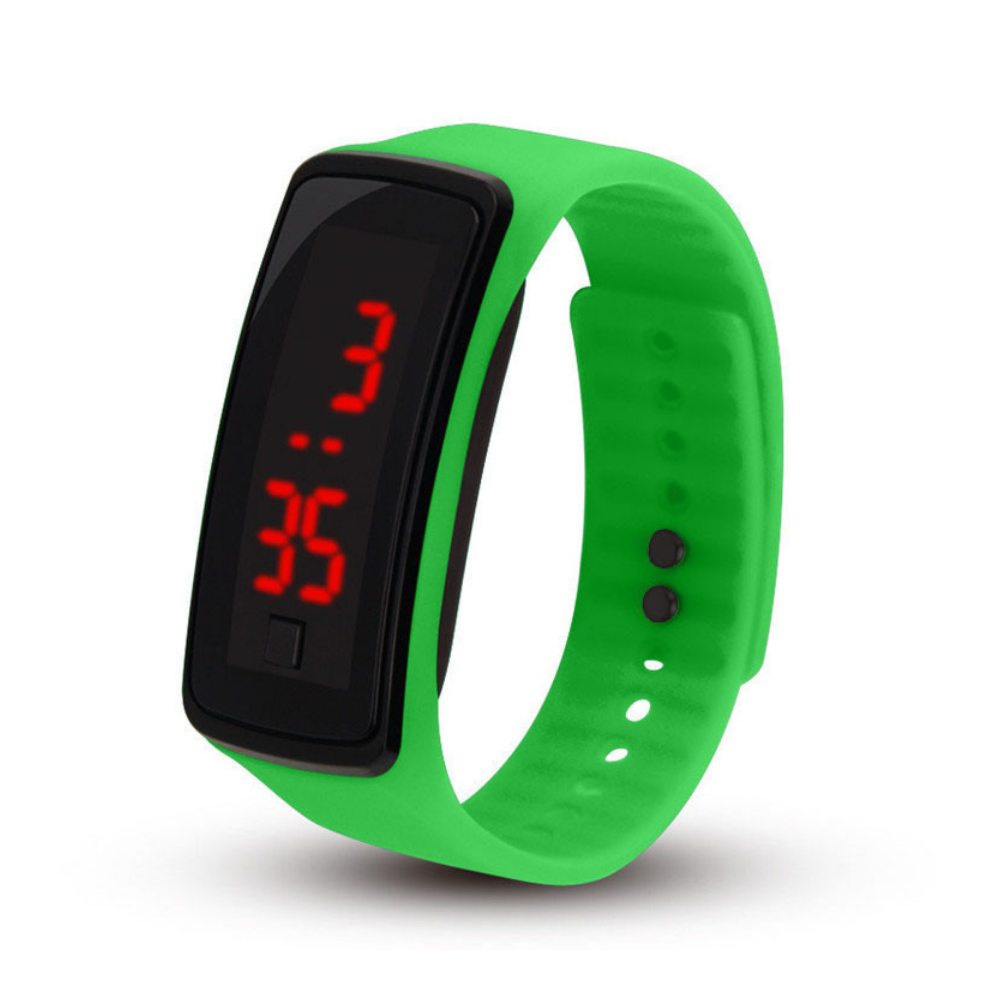 SlimPulse – Ultra Dun LED Sporthorloge met Siliconen Band