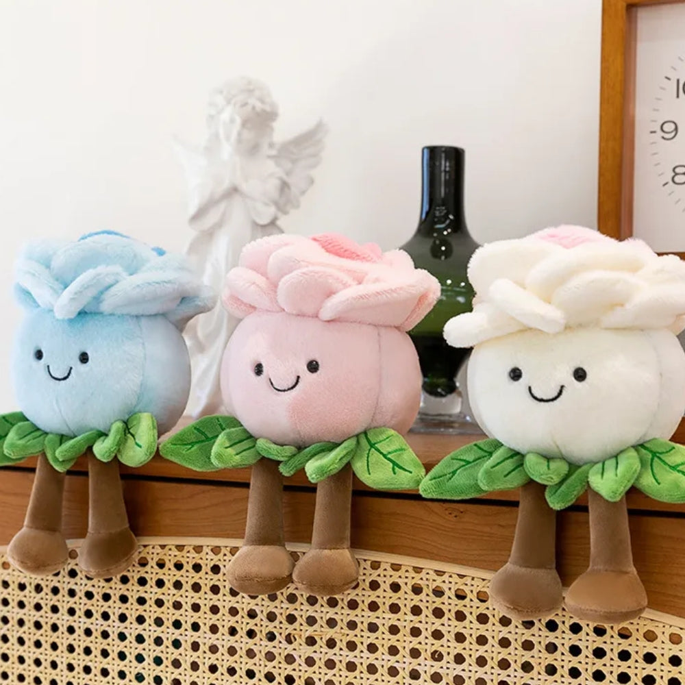 RoseFriends – Pluche Roos met Glimlach en Beentjes