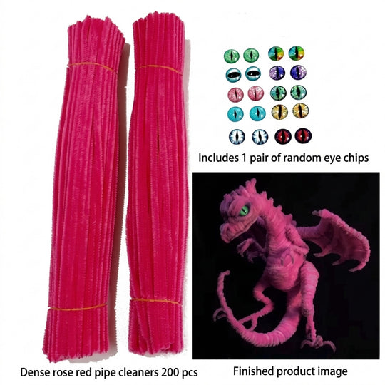 <font dir="auto" style="vertical-align: inherit;"><font dir="auto" style="vertical-align=" inherit>Kit de matériel pour poupée dinosaure en cure-pipe torsadé, matériaux de bricolage, bandes de peluche, cure-pipes créatifs en gros</font></font>
