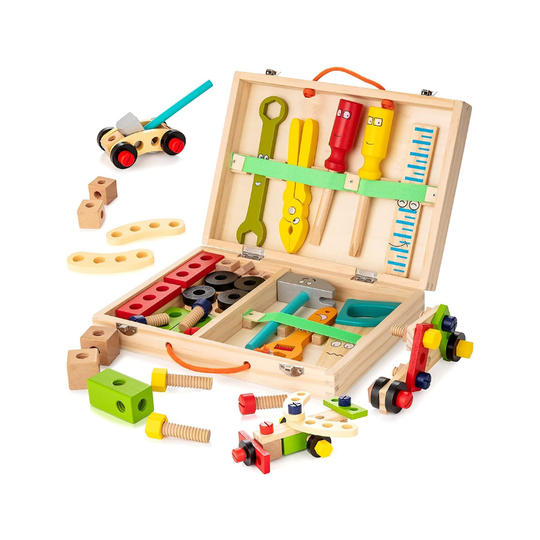 TinyToolbox™ – Educatieve Houten Gereedschapskist – Creatief Speelgoed