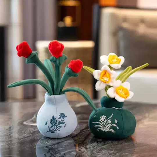 BloomFriends – Pluche Bloemen in Decoratieve Pot