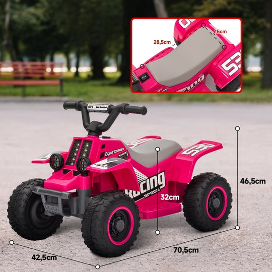 Aiyaplay™ 6V Elektrische Kinder Quad – Roze Ride-On ATV met Voor- & Achteruit Rijden, Comfort Zitting & Ledverlichting (18-36 maanden)