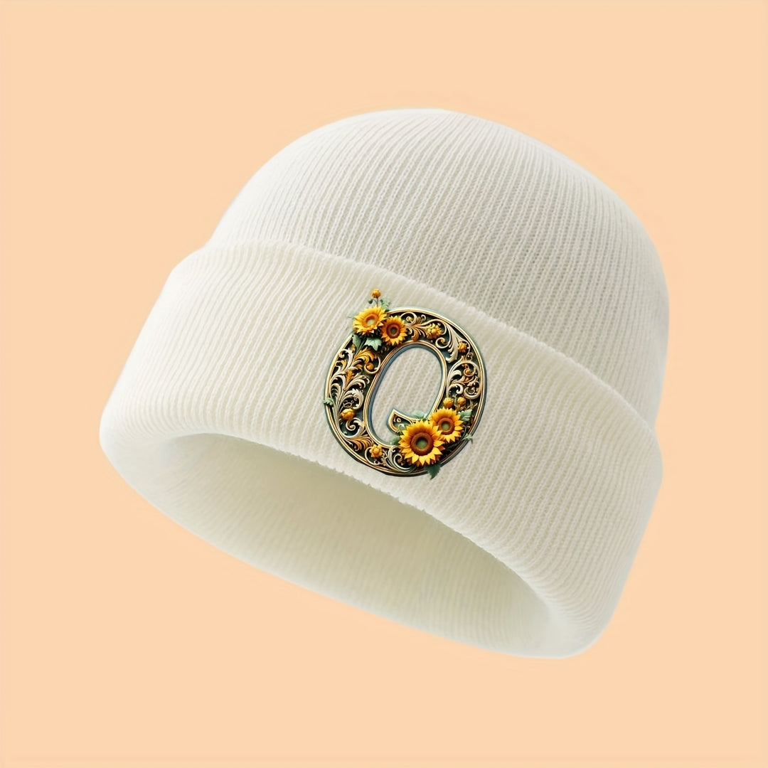 GoldenLetter™ – Meisjes Initialen Muts – Zacht & Winter Warm