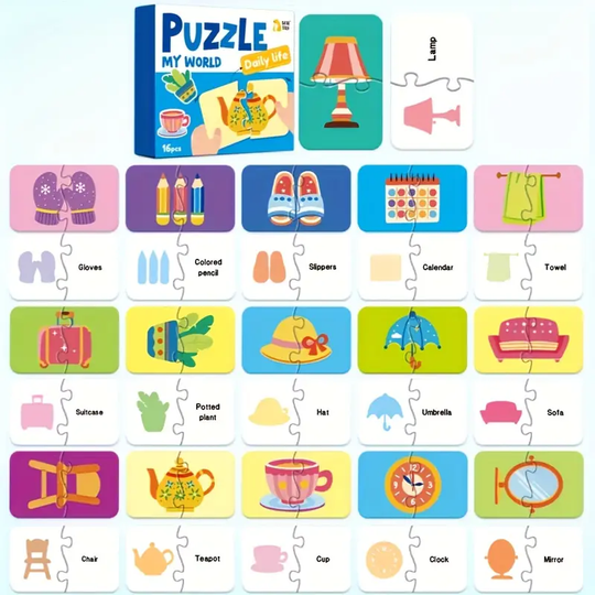 EduMatch™ – 16-delige Educatieve Legpuzzel voor Peuters & Kleuters