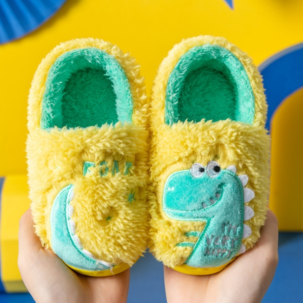 DinoHops – Pluche Kinderpantoffels met Vrolijke Dinofiguren
