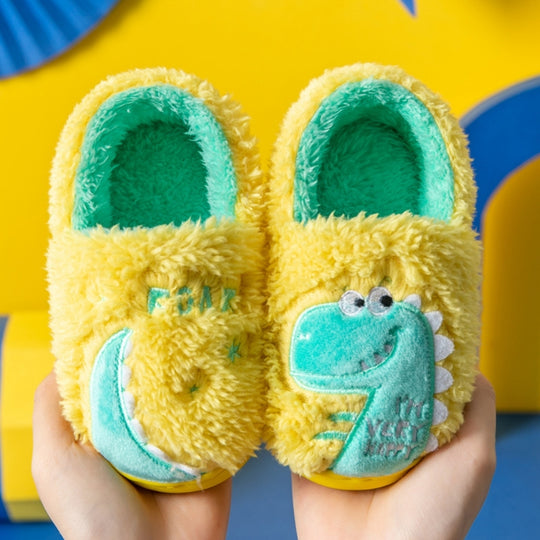 DinoHops – Pluche Kinderpantoffels met Vrolijke Dinofiguren