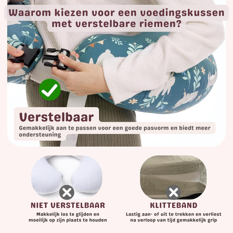 CuddleNest™ – Verstelbaar Voedingskussen met Comfortabele Ondersteuning