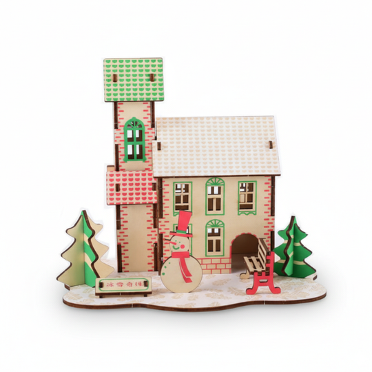 SnowHouse – 3D Houten Bouwpuzzel Sneeuwhuis