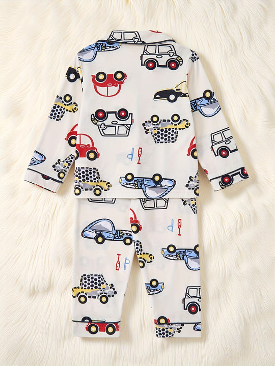 CarDreams™ – 2-delige Jongens Pyjama – Cartoon Auto Print