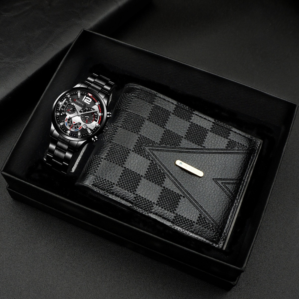 GentlemanBox – Heren Horloge en Portemonnee Cadeauset