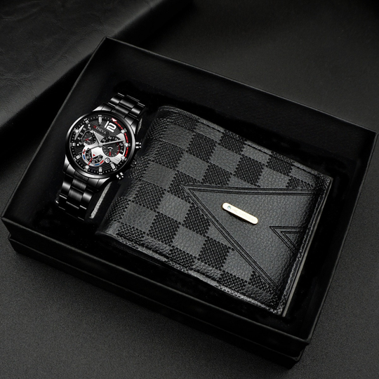 GentlemanBox – Heren Horloge en Portemonnee Cadeauset