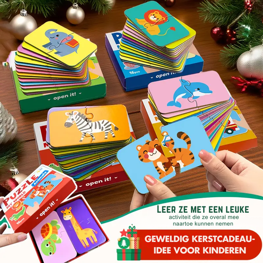 EduMatch™ – 16-delige Educatieve Legpuzzel voor Peuters & Kleuters