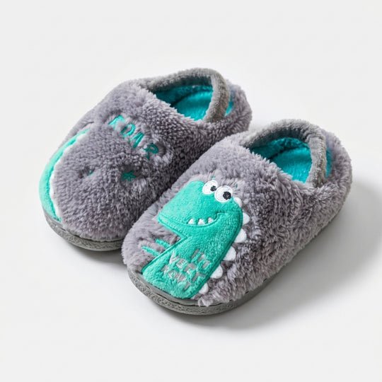 DinoHops – Pluche Kinderpantoffels met Vrolijke Dinofiguren