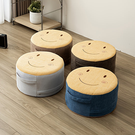 LiviPouf™ – Ronde Poef & Voetenbank met Vulling van Schuimvlokken