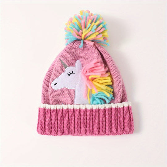 CozyUnicorn™ – Meisjes Gebreide Muts & Handschoenen Set – Winter Warm