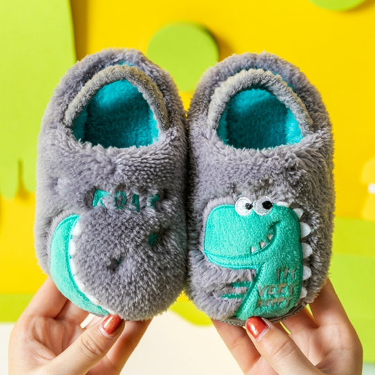 DinoHops – Pluche Kinderpantoffels met Vrolijke Dinofiguren