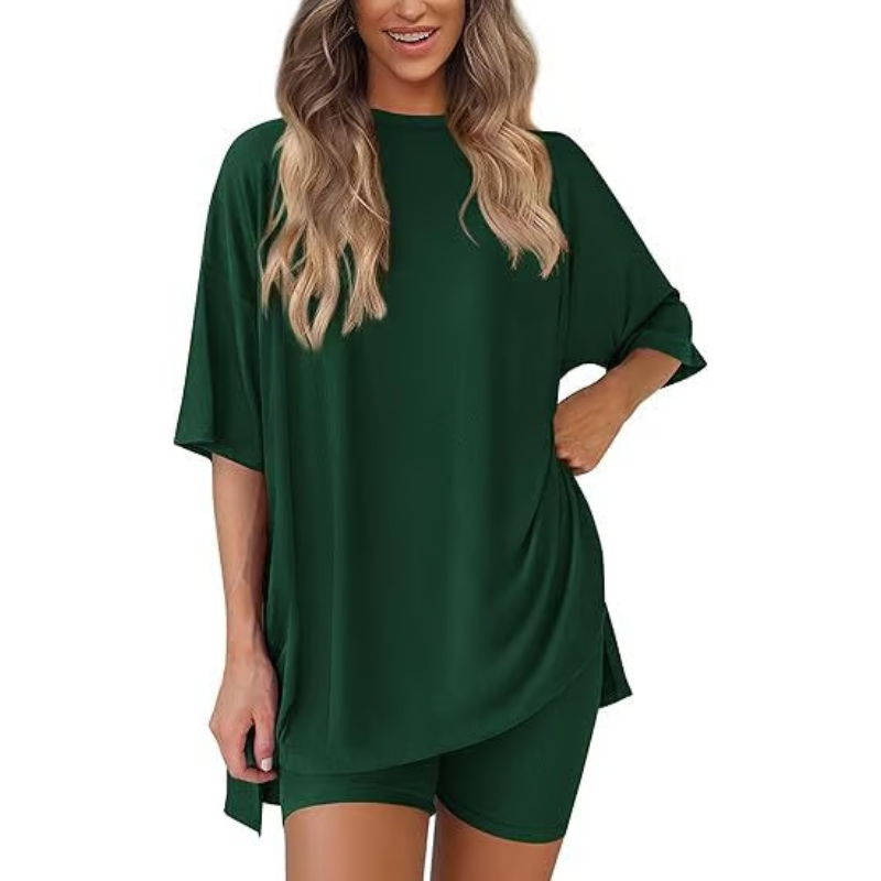 SummerEase™ – 2-delige Dames Set – Luchtige T-shirt & Stretch Shorts
