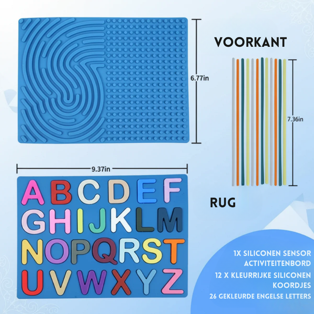 Letterpret – Sensorisch Siliconen Activiteitenbord met Letters
