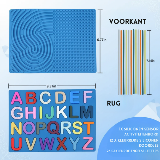 Letterpret – Sensorisch Siliconen Activiteitenbord met Letters