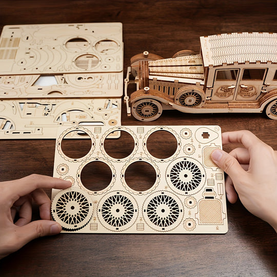 RetroRide™ – 3D Houten Vintage Auto Puzzel