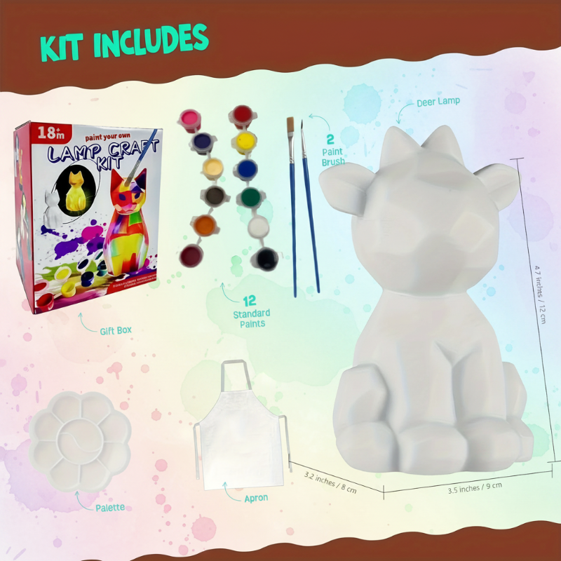 VerfPret DIY lamp dieren schilderset compleet - Milo & Moon