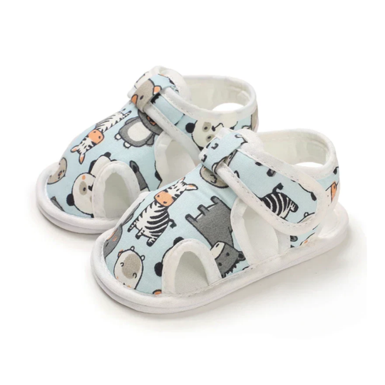 SunnySteps – Ademend Zachte Baby Sandalen Dierenprint