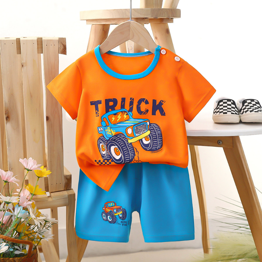 PlayPals – Boys' Summer Set with Cartoon Print