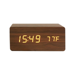 WoodAlarm™ – Draadloos Opladende Houten Wekker – Slim LED-Display