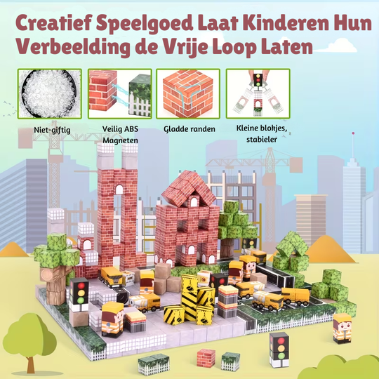 MagnoPlay™ – 128-delige Magnetische Bouwset – Creatief Assemblage Speelgoed