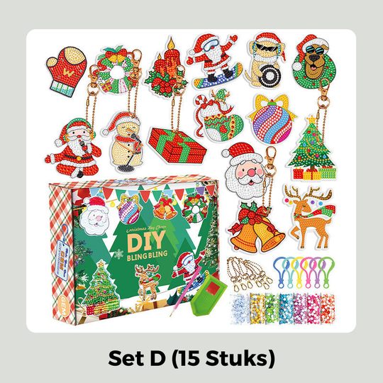 HolidayCharm™ – Kersteditie DIY Diamond Painting Sleutelhanger Set