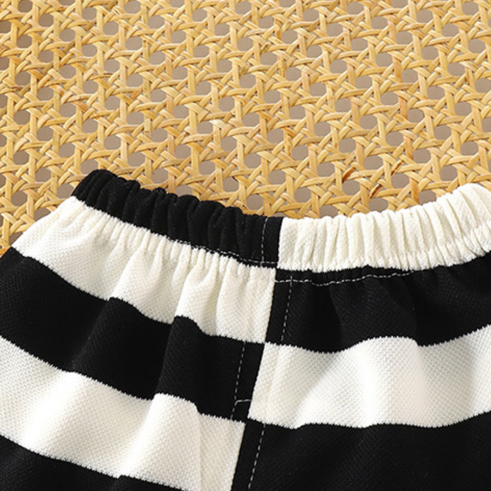 StripeBuddy – T-shirt en Shorts Set voor Jongens