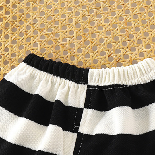 StripeBuddy – T-shirt en Shorts Set voor Jongens